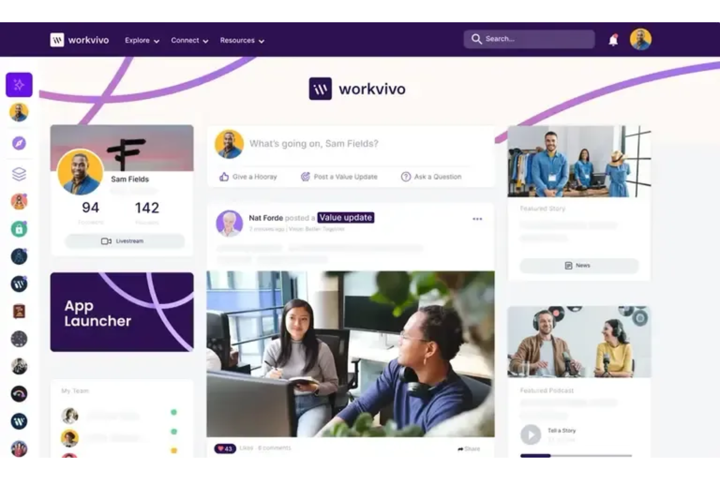 Workvivo screenshot - De 10 bästa intranätprogramvarorna för små företag granskade 2026