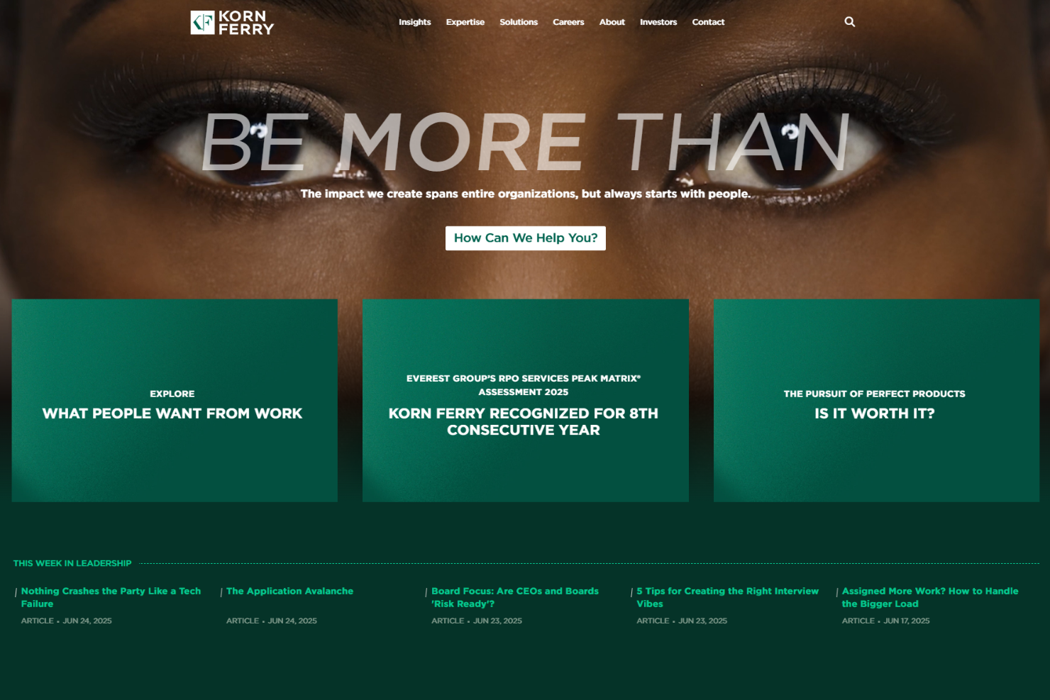Korn Ferry screenshot - 10 bästa internationella rekryteringsbyråerna granskade 2026