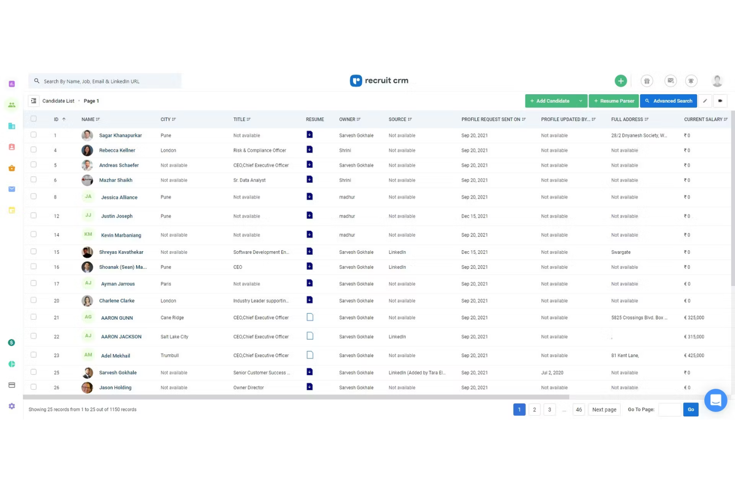 Recruit CRM screenshot - 10 bästa kostnadsfria rekryteringsprogrammen granskade 2026