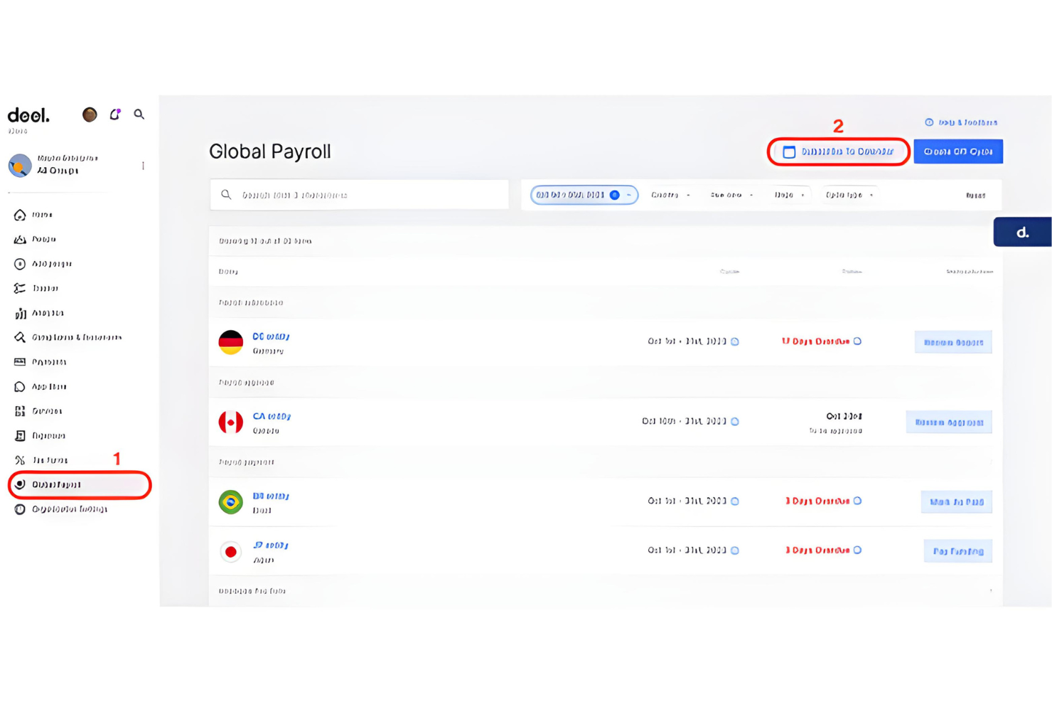 Deel Payroll screenshot - 10 bästa alternativen till Papaya Global för global lönehantering 2026