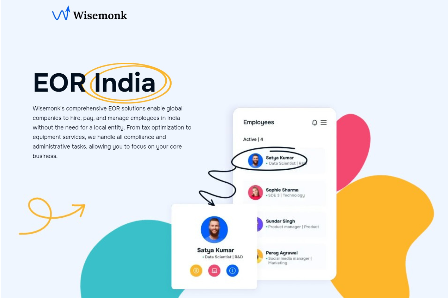 Wisemonk screenshot - 10 bästa registrerade arbetsgivarna i Indien: granskade 2026