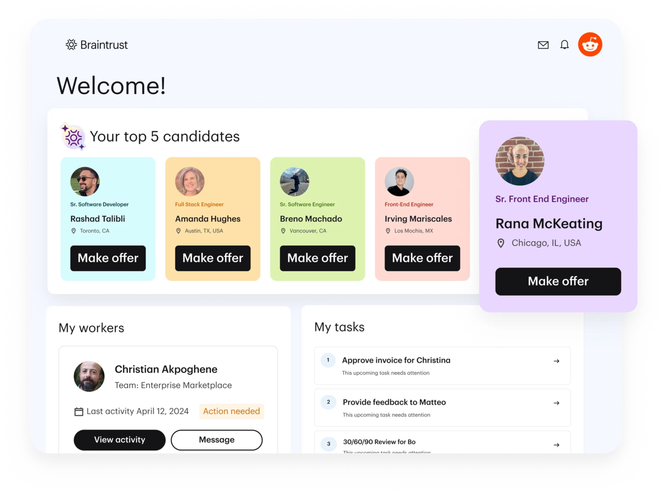 Braintrust screenshot - De 10 bästa programvarorna för jobbannonser 2026
