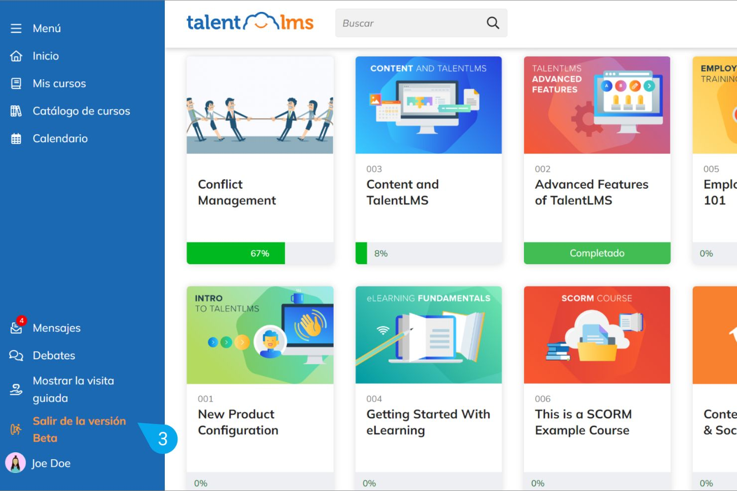 TalentLMS screenshot - 10 bästa ledarskapsutvecklingsprogrammen 2026