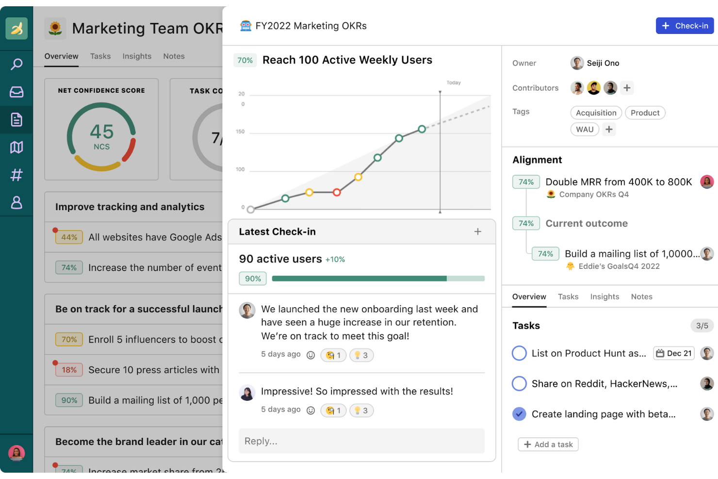 Tability screenshot - 10 bästa OKR-programvarorna för 2026: granskade och jämförda
