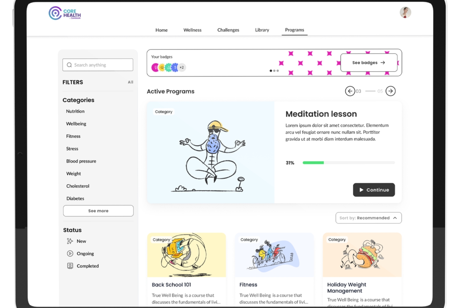CoreHealth Technologies screenshot - 10 bästa programvarorna för medarbetarvälmående 2026: granskade
