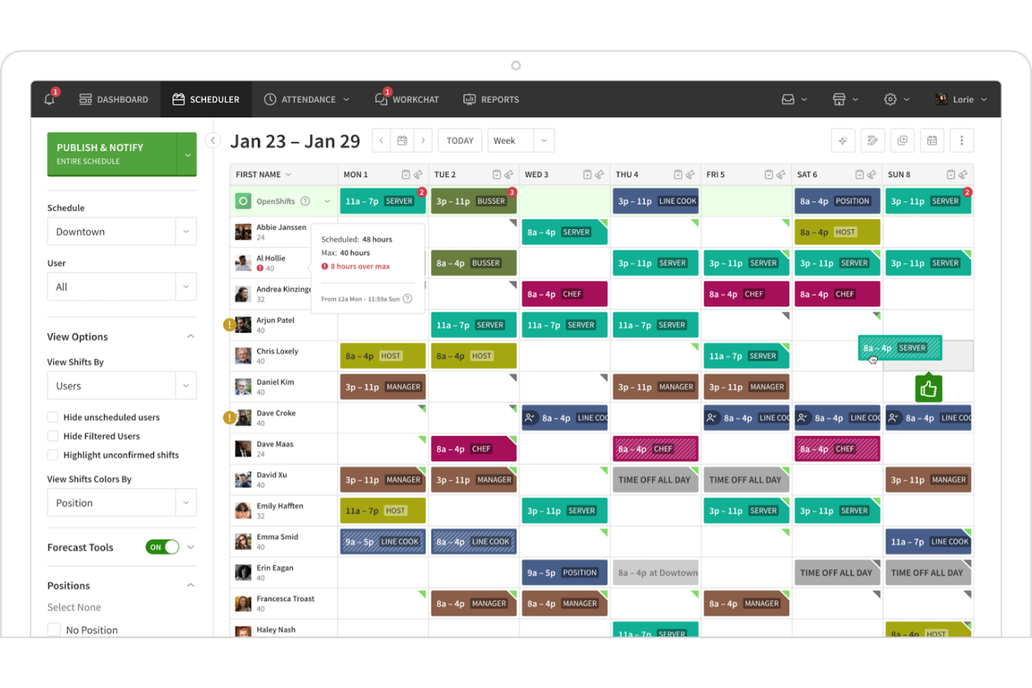 When I Work screenshot - 10 bästa programmen för personalhantering inom byggbranschen – granskade 2026