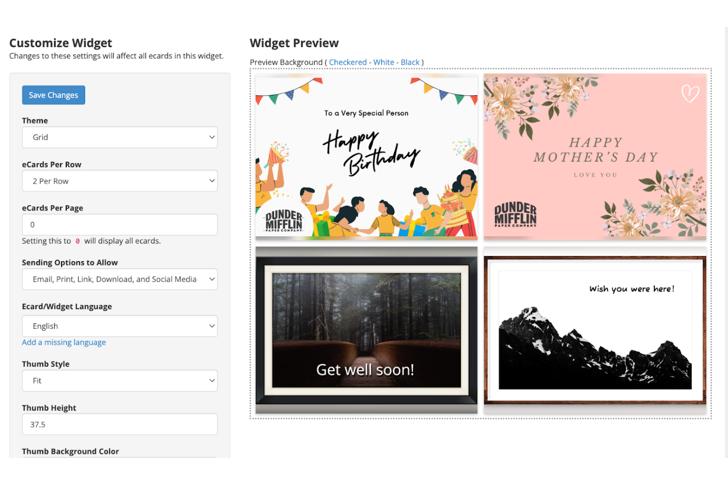 eCardWidget screenshot - 10 parasta työntekijöiden huomioimisohjelmistoa pienyrityksille arvioituna vuonna 2026