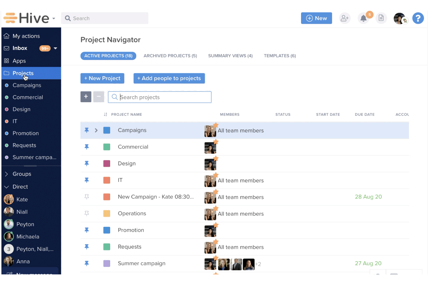 Hive screenshot - 10 beste ClickUp-alternatieven in 2026