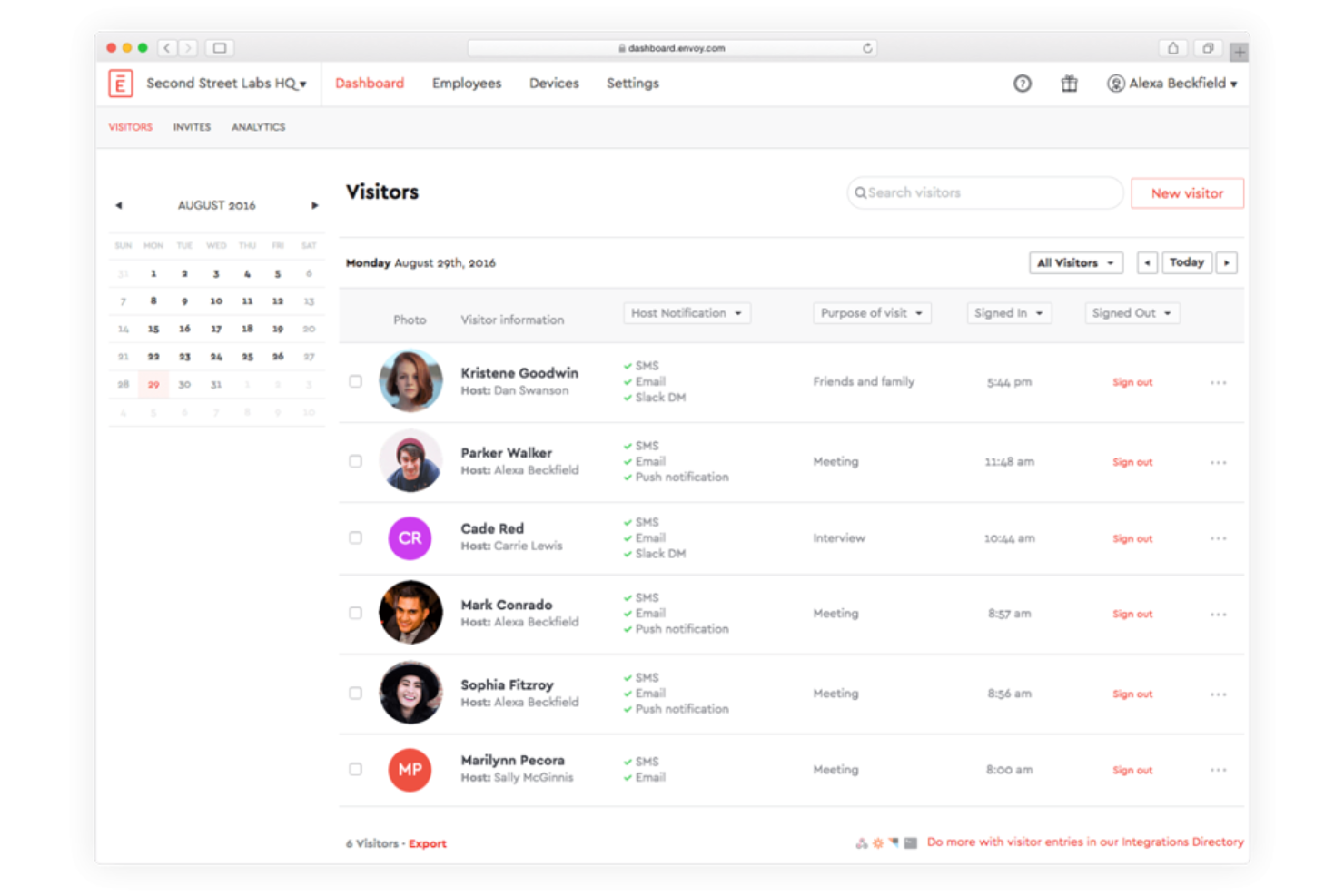 Envoy screenshot - 10 beste alternatieven voor OfficeSpace in 2026
