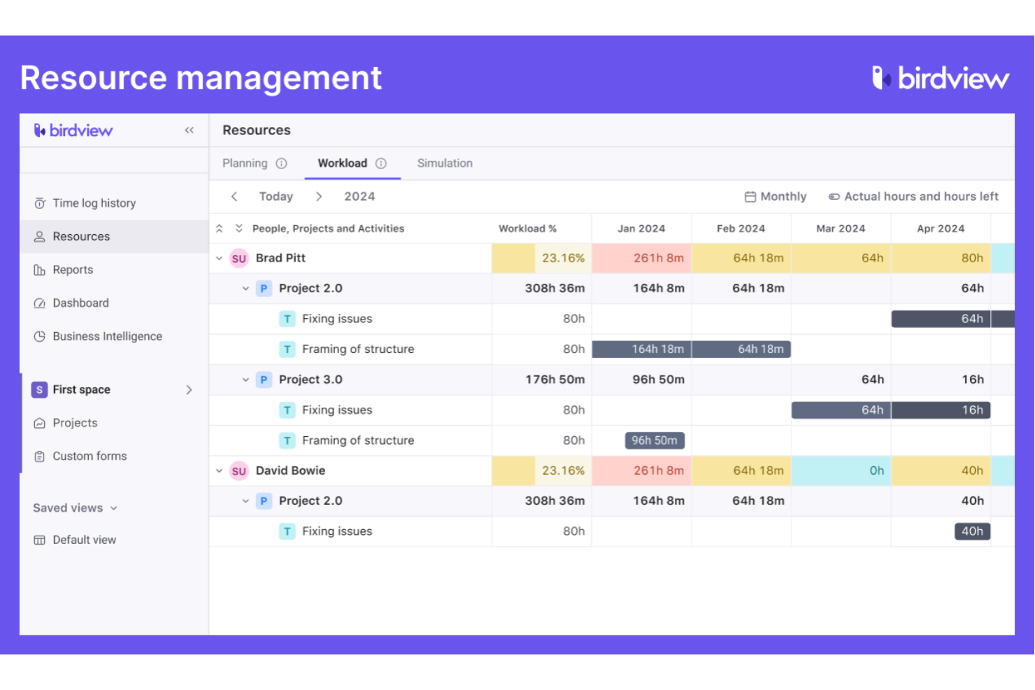 Birdview screenshot - 10 mejores alternativas a ClickUp en 2026