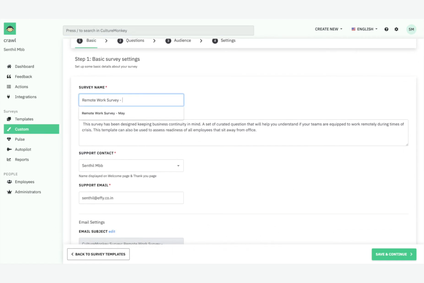 CultureMonkey screenshot - Le 10 migliori alternative a Culture Amp recensite nel 2026