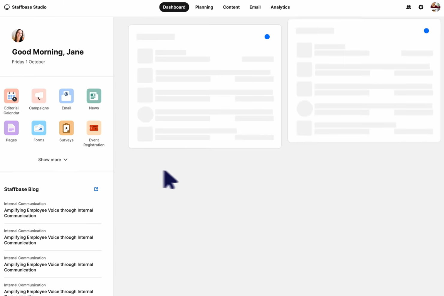 Staffbase screenshot - Le 10 migliori alternative a Simpplr recensite nel 2026