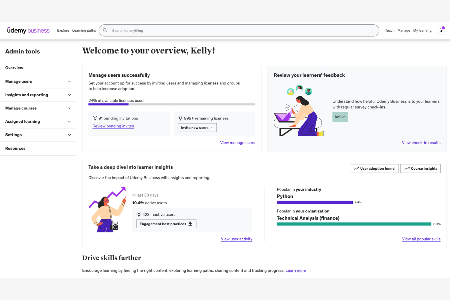 Udemy Business screenshot - 10 meilleures alternatives à Thinkific passées en revue en 2026