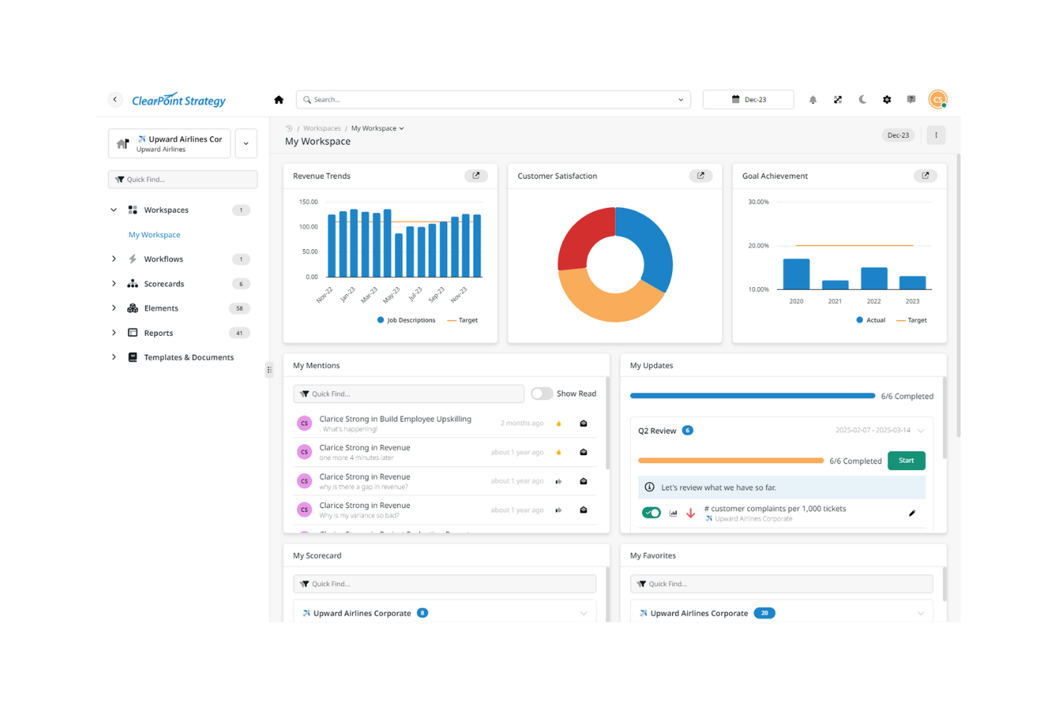 ClearPoint Strategy screenshot - Die 10 besten Workboard-Alternativen im Test 2026
