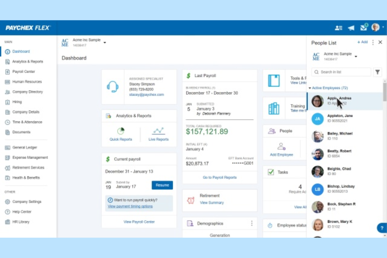 Paychex screenshot - 10 Mejores Competidores de Insperity Analizados en 2026