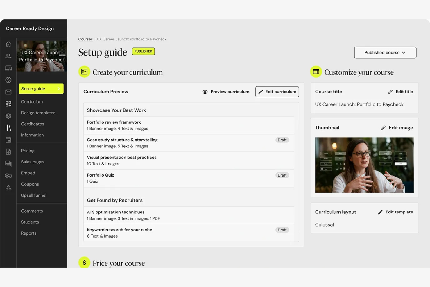 Teachable screenshot - 10 meilleures alternatives à Thinkific passées en revue en 2026