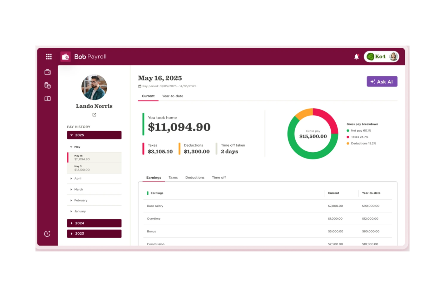 HiBob screenshot - 10 beste concurrenten van OnPay beoordeeld in 2026