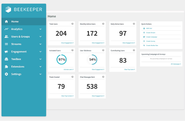 Beekeeper screenshot - 10 migliori alternative a Workvivo recensite nel 2026