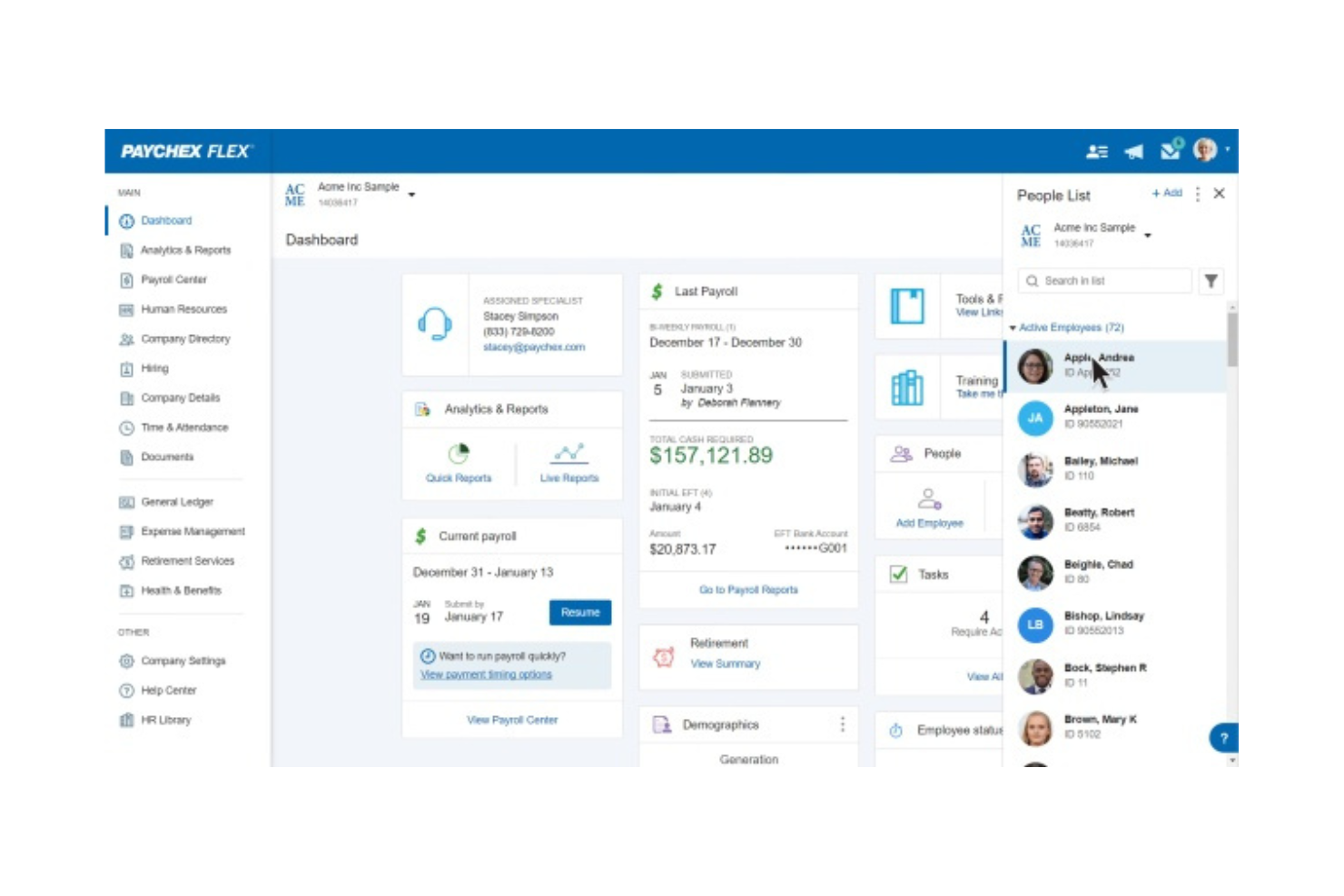 Paychex Flex screenshot - 10 beste concurrenten van OnPay beoordeeld in 2026