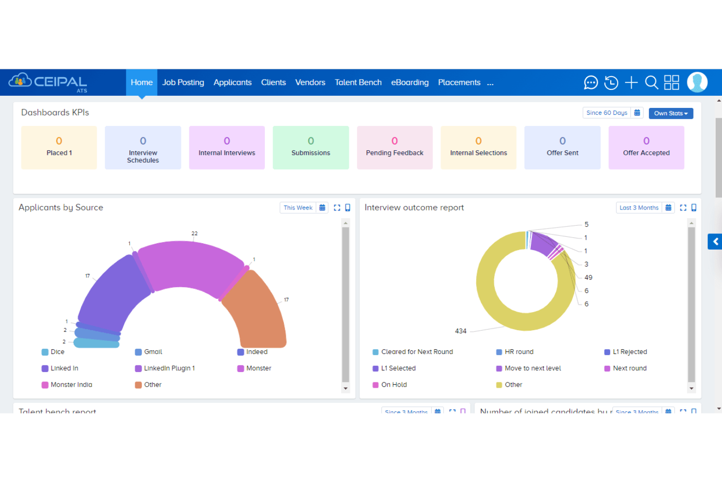 Ceipal ATS screenshot - 10 meilleures alternatives à Zoho Recruit évaluées en 2026
