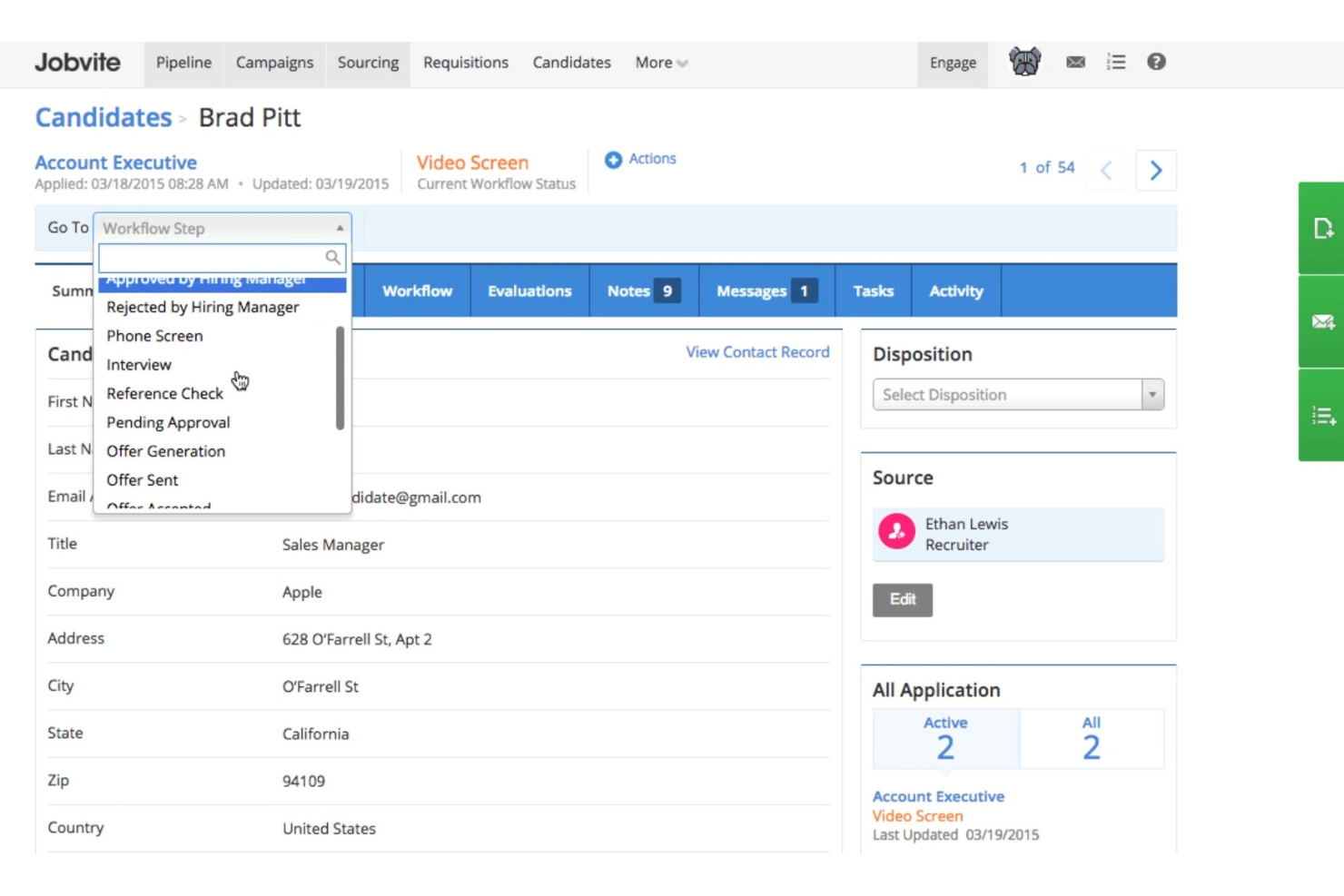 Jobvite screenshot - Le 10 migliori alternative a Zoho Recruit recensite nel 2026