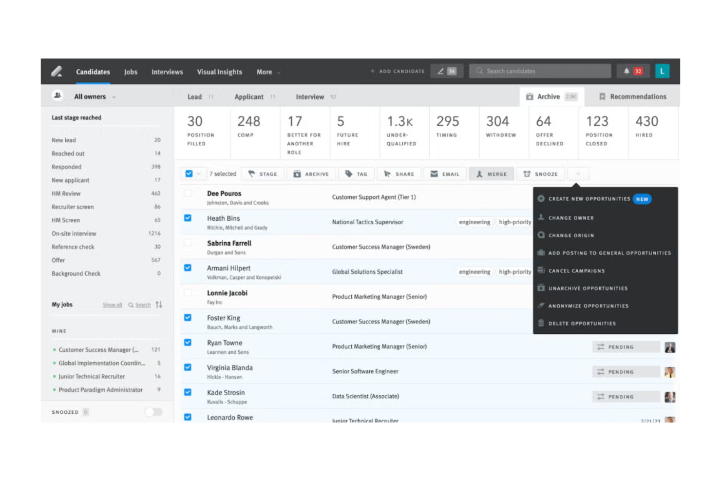 Lever screenshot - 10 Mejores Alternativas a Manatal Revisadas en 2026