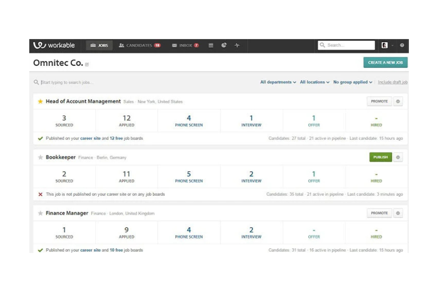 Workable screenshot - 10 Mejores Alternativas a Manatal Revisadas en 2026