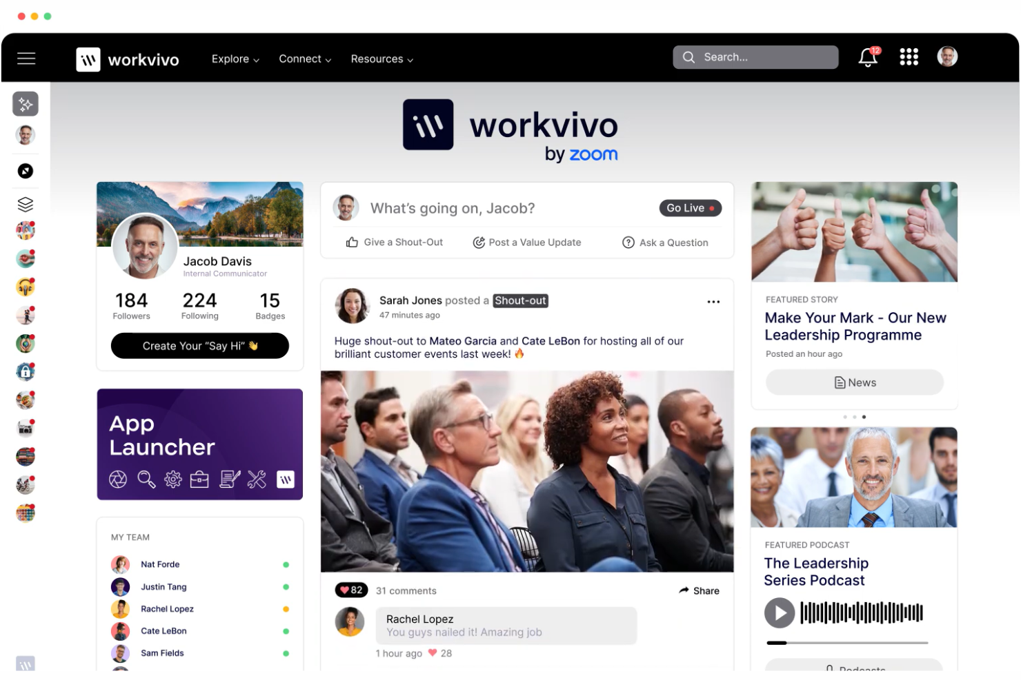 Workvivo screenshot - Le 10 migliori alternative a Simpplr recensite nel 2026