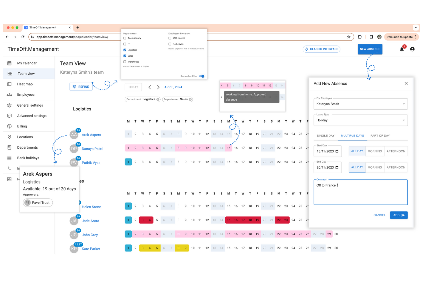 TimeOff screenshot - De 10 bedste softwareløsninger til registrering af betalt fri evalueret i 2026