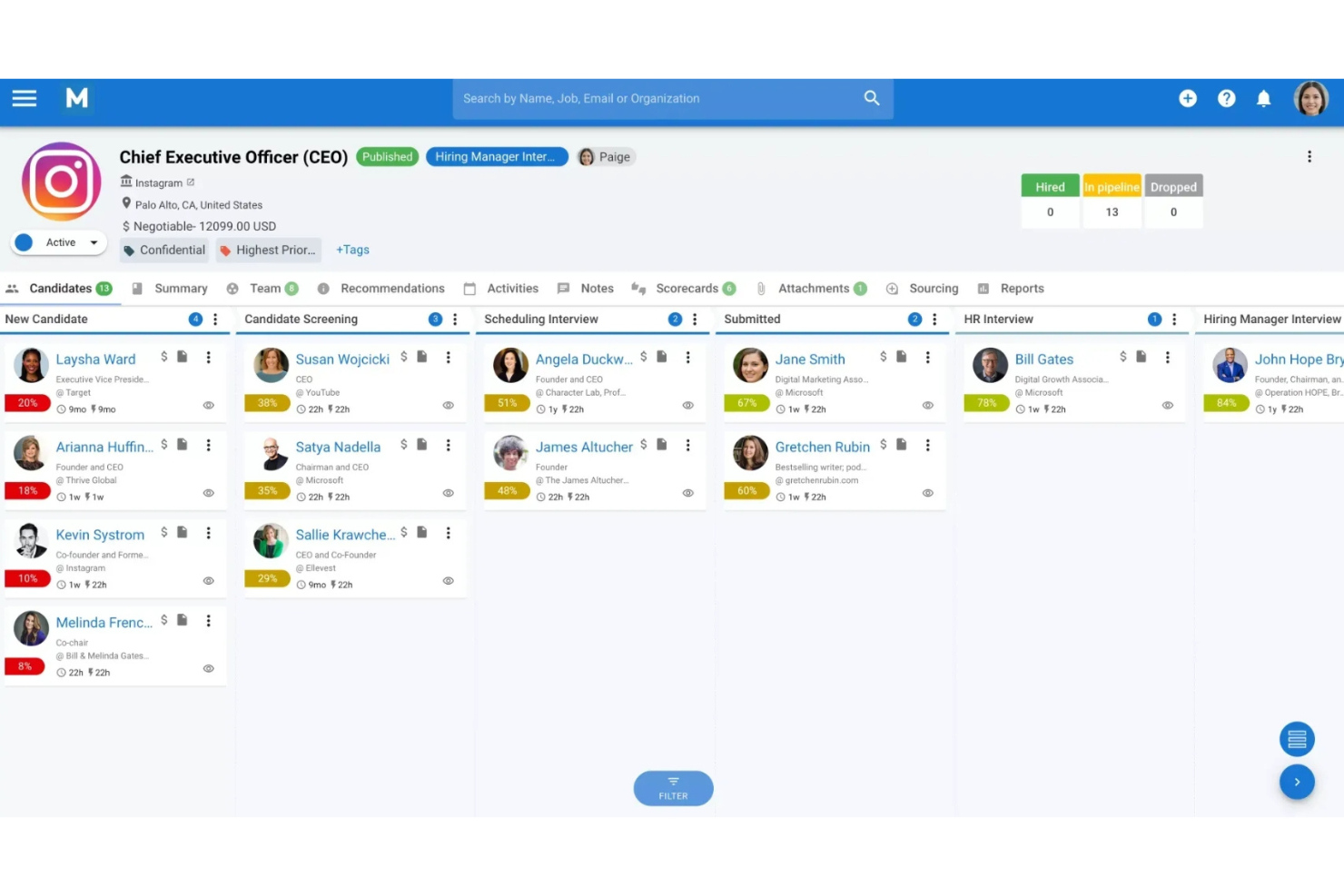 Manatal screenshot - 10 bedste alternativer til Zoho Recruit for rekrutteringsteams i 2026
