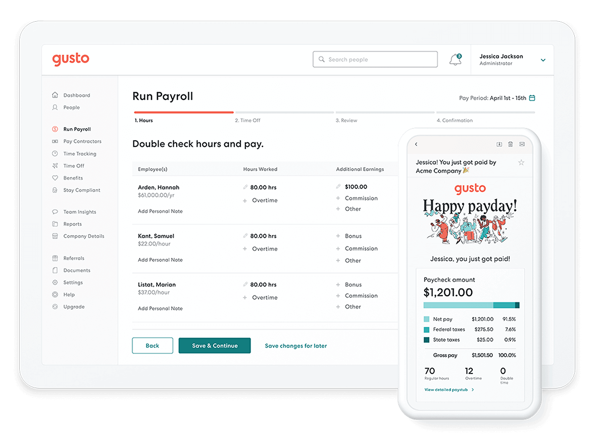 Gusto screenshot - 36 Best HR Software for Payroll to Simplify Work in 2026