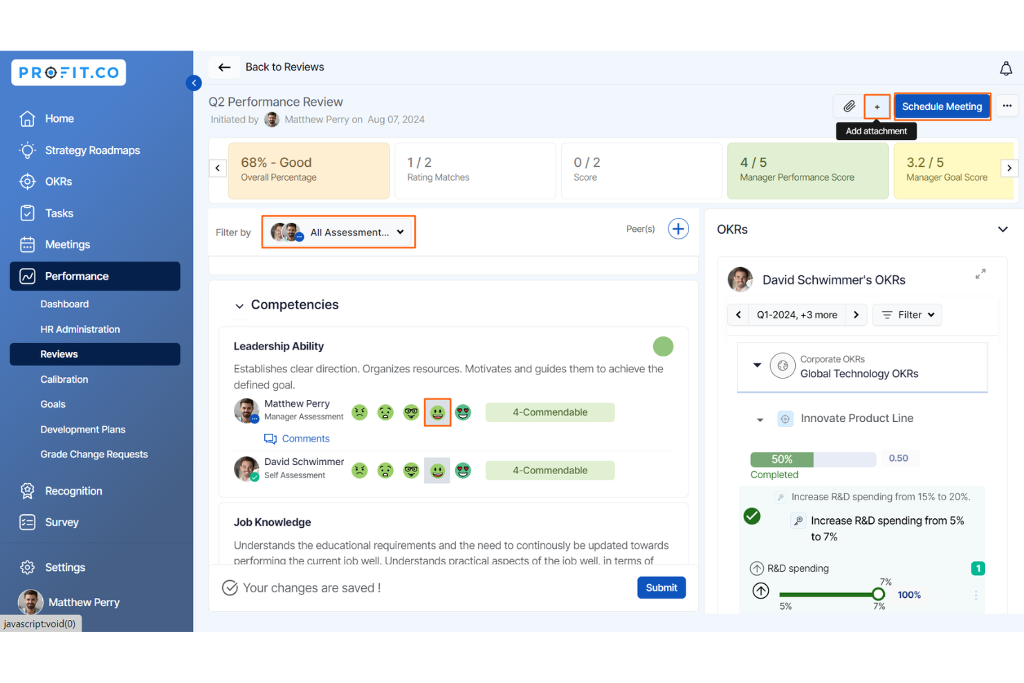 Profit.co screenshot - 40 Best Performance Management Software & Tools of 2025