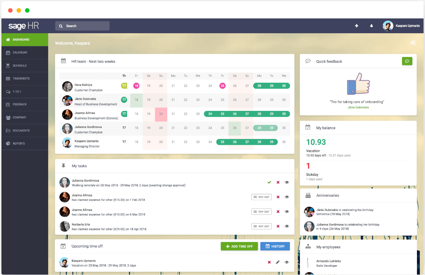 Sage HR screenshot - 22 Best BambooHR Competitors & Alternatives of 2025