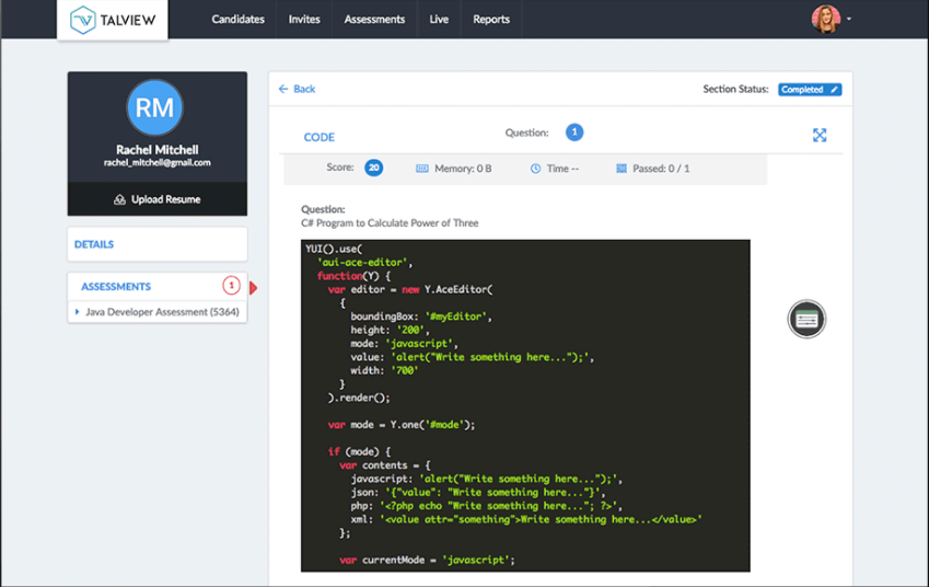 Talview screenshot - 20 Best Pre-Employment Testing Software Reviewed For 2025
