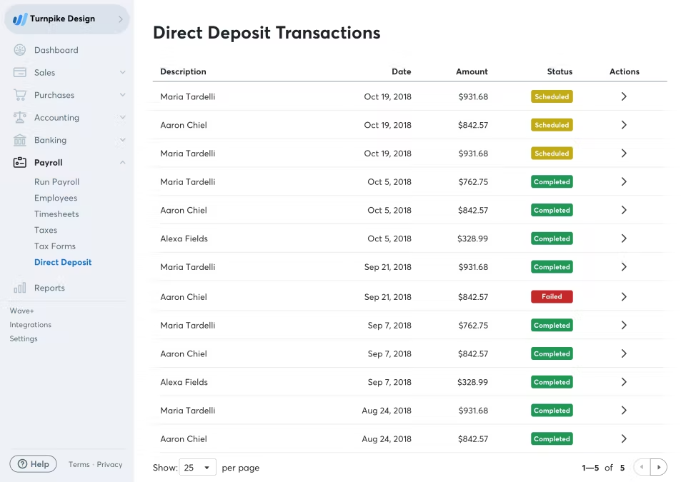 WAVE screenshot - 33 Best Payroll Services for Small Businesses in 2025