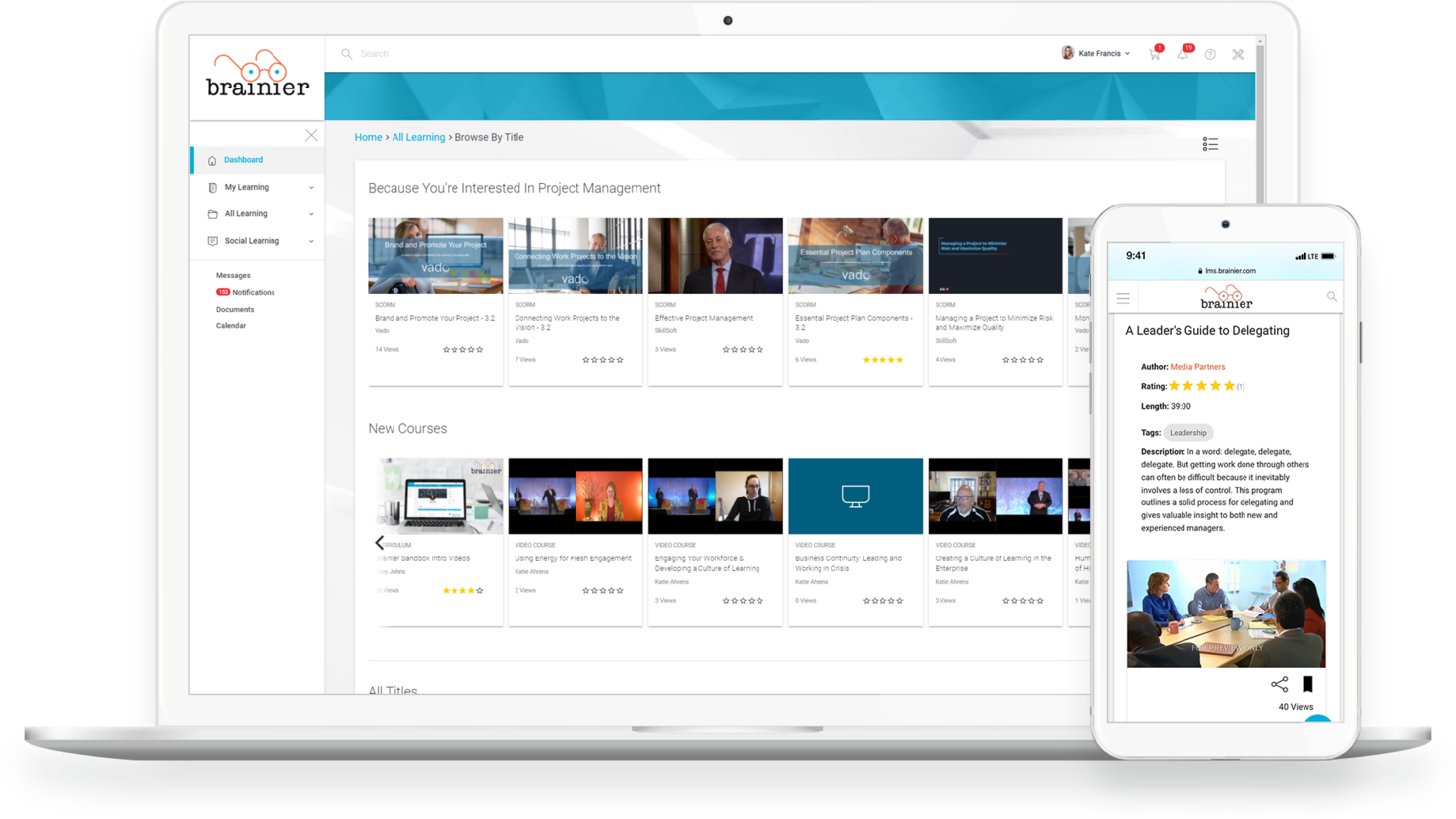 Brainier LMS screenshot - 30 Best Corporate Learning Management Systems of 2026