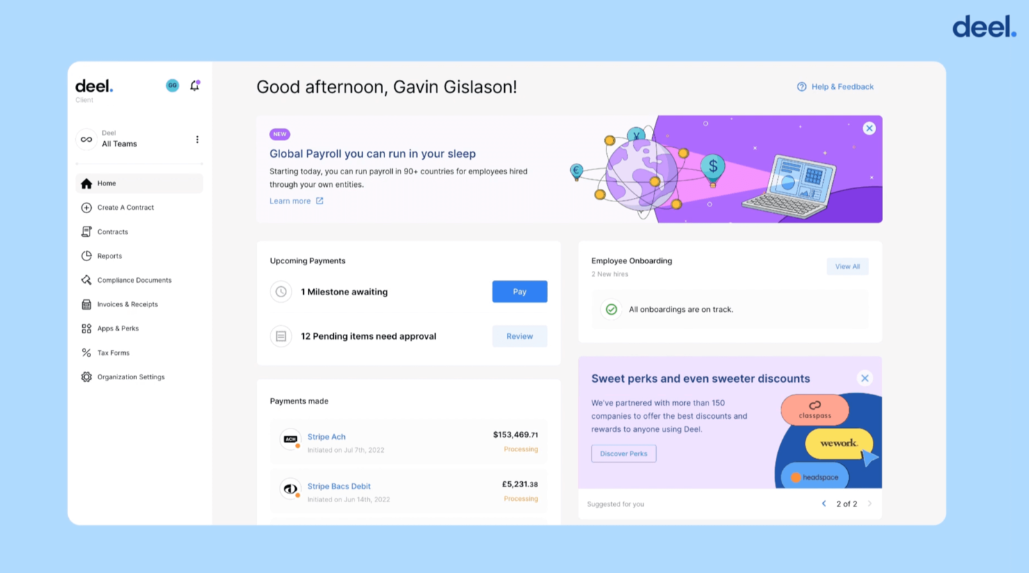 Deel screenshot - 26 Best PEO Companies of 2025: Reviewed &amp; Compared