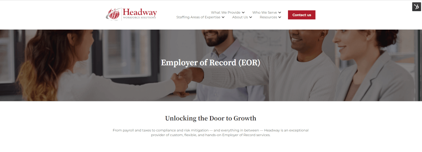 Headway Workforce Solutions screenshot - 30 Best Employer of Record (EOR) Services in 2025