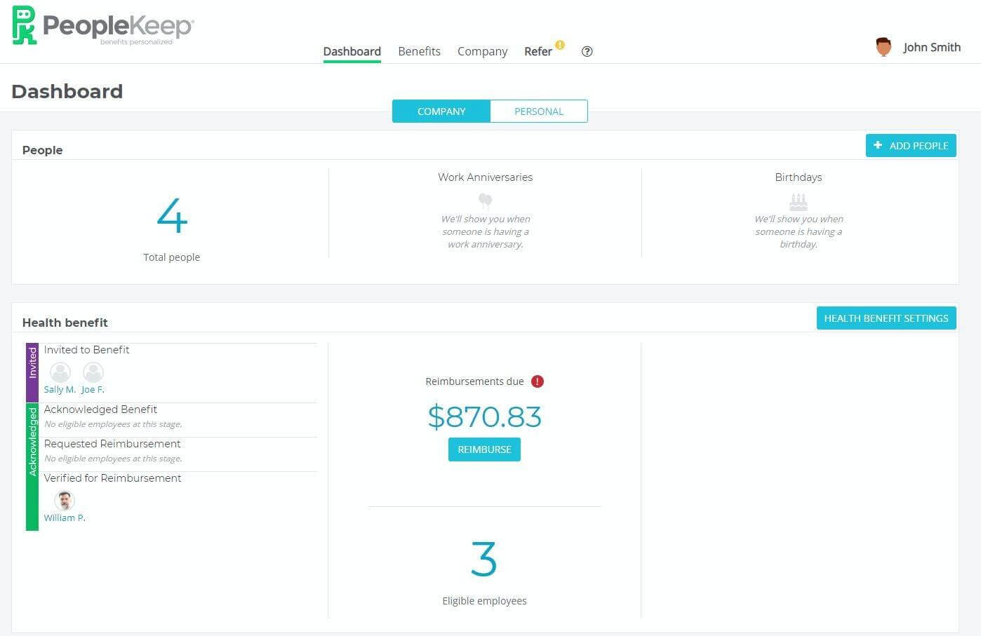 Peoplekeep screenshot - 33 Best Benefits Administration Software of 2025: Reviewed