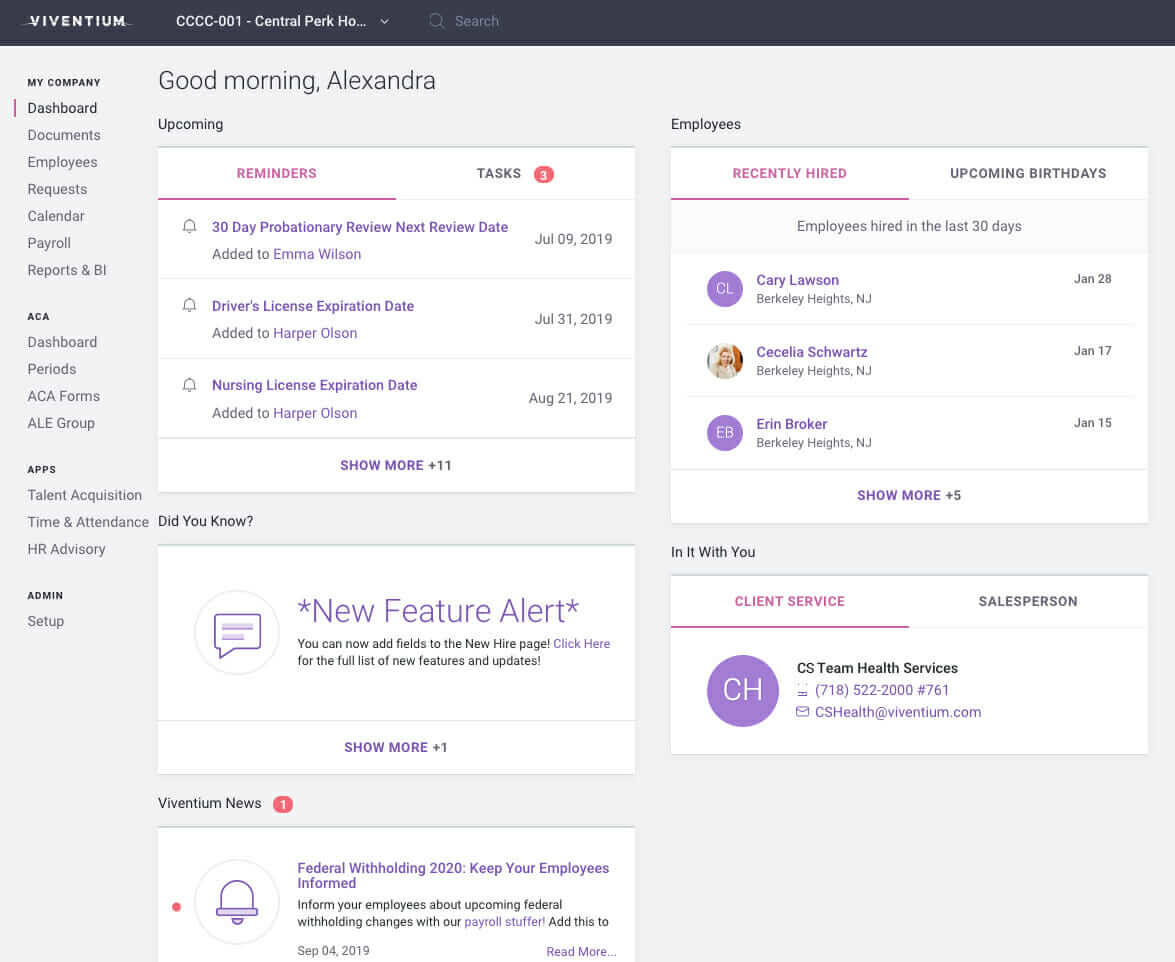 Viventium screenshot - 36 Best HCM Software: Reviewed & Compared in 2025