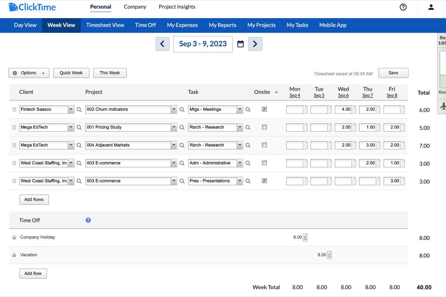 ClickTime screenshot - 30 Best Time Tracking Software For Companies In 2026