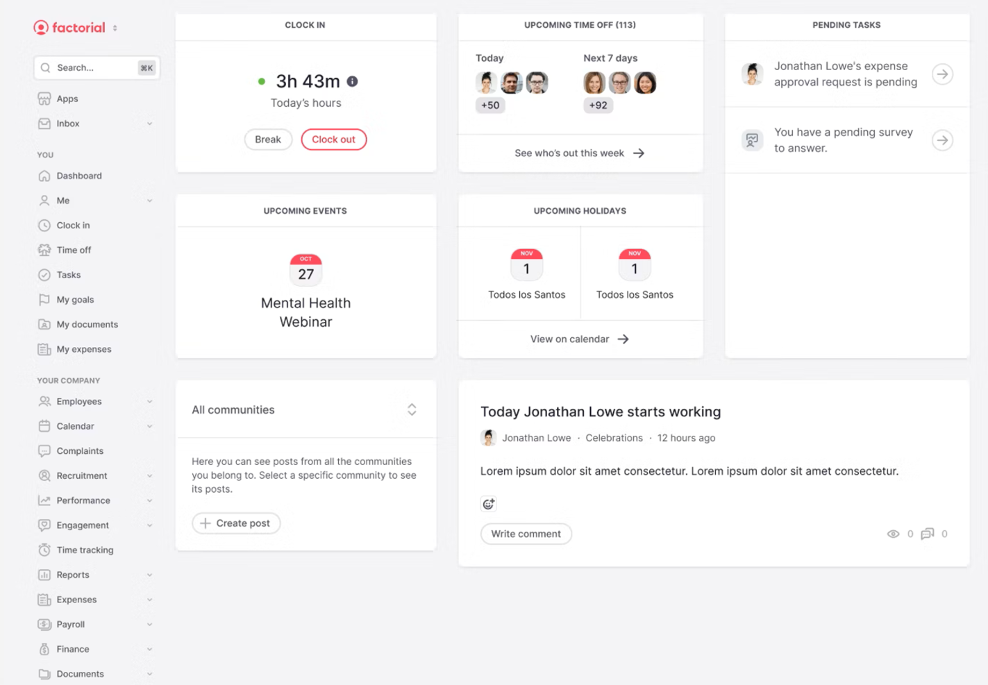Factorial screenshot - 42 Best HR Management Software Reviewed in 2026