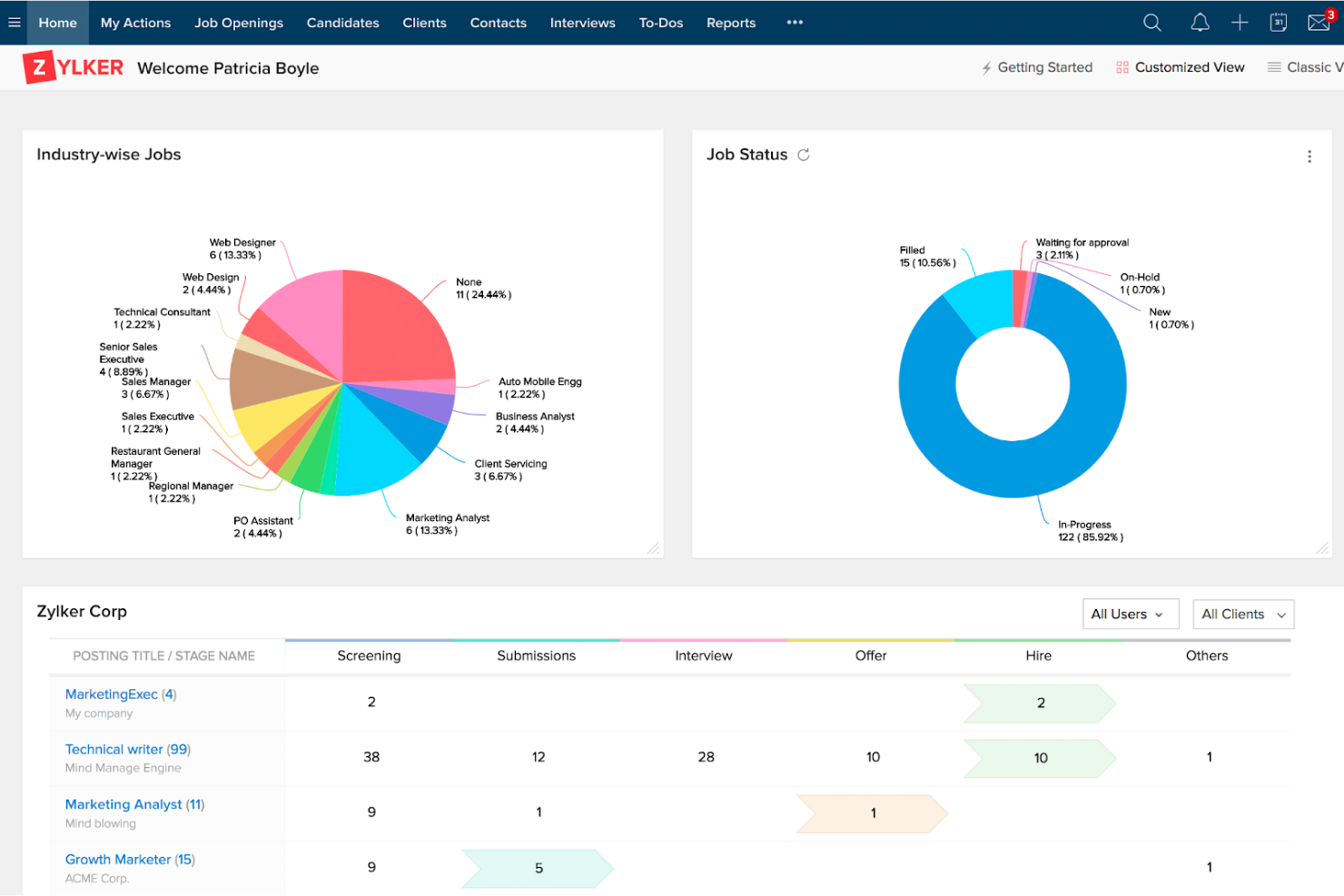 Zoho Recruit screenshot - 32 Best Recruitment Software for Small Businesses in 2025