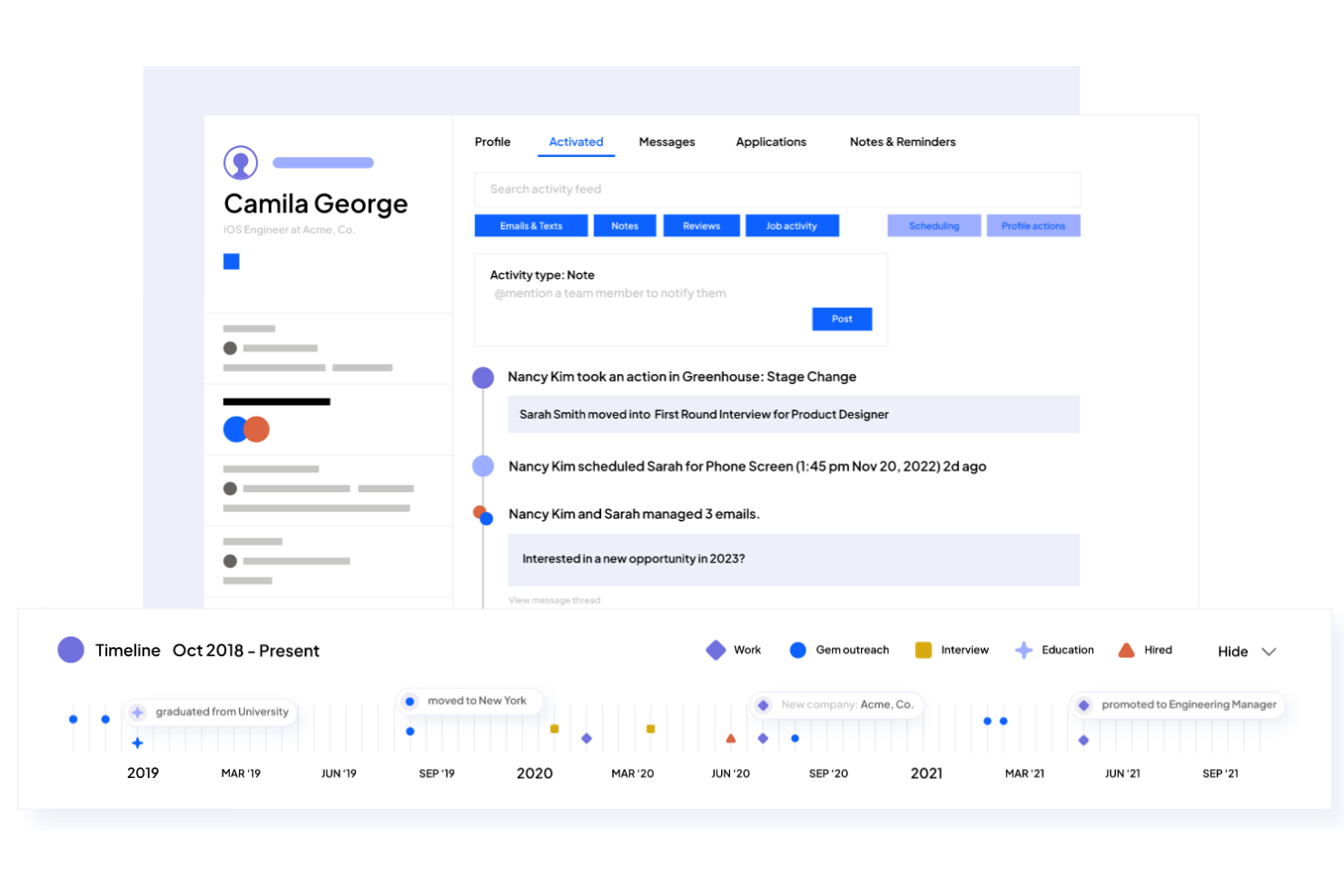 Gem screenshot - 10 Best Recruitment Automation Software for Hiring in 2026