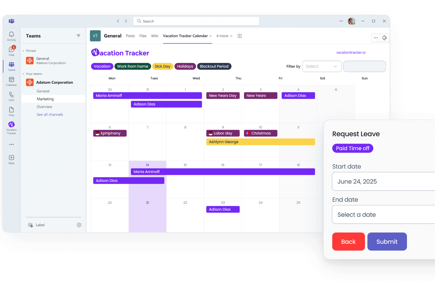 Vacation Tracker screenshot - 25 Best Leave Management Software of 2026 for Tracking PTO