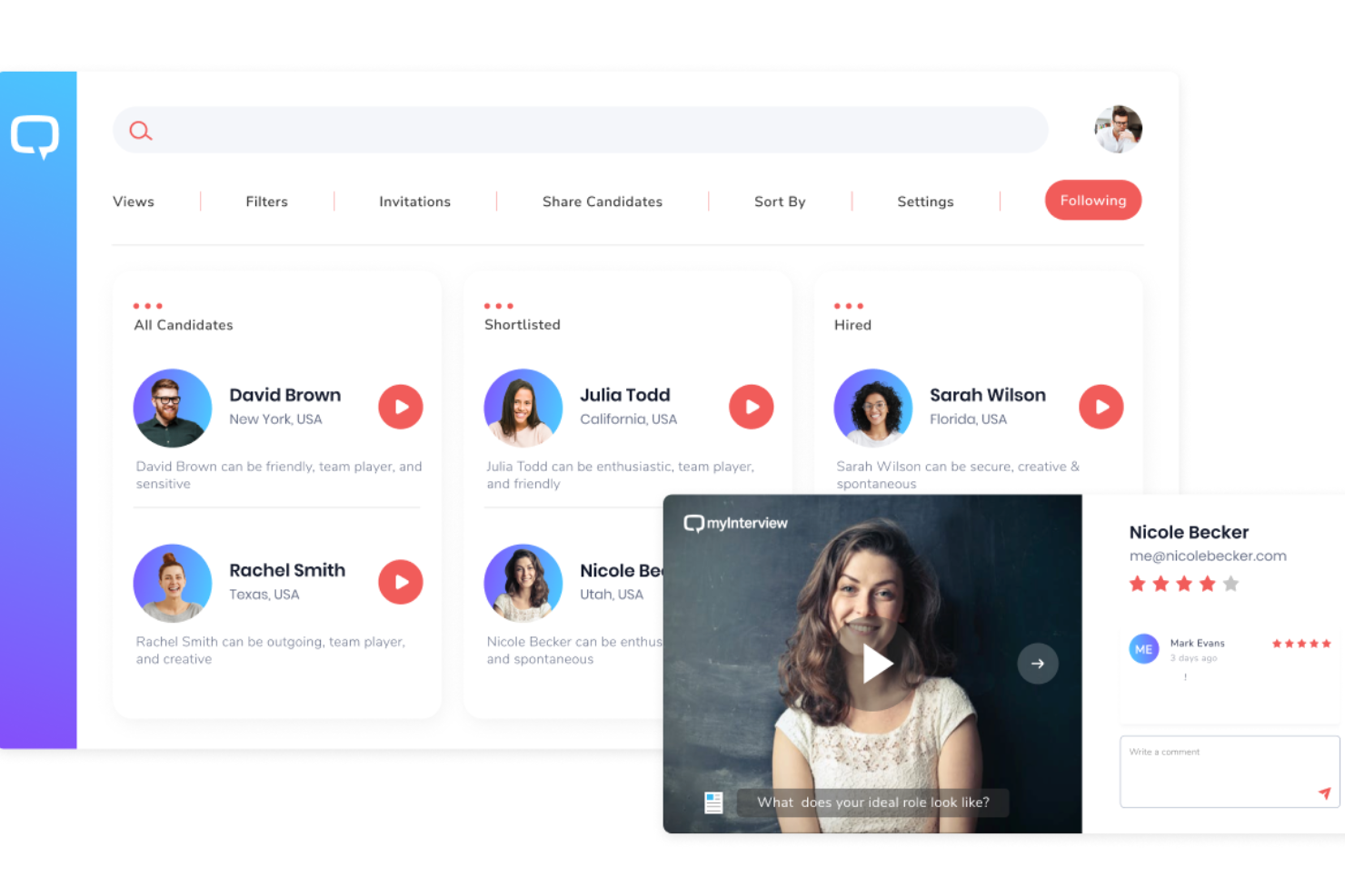 myInterview screenshot - 20 Best Interview Scheduling Software For Hiring Support In 2025
