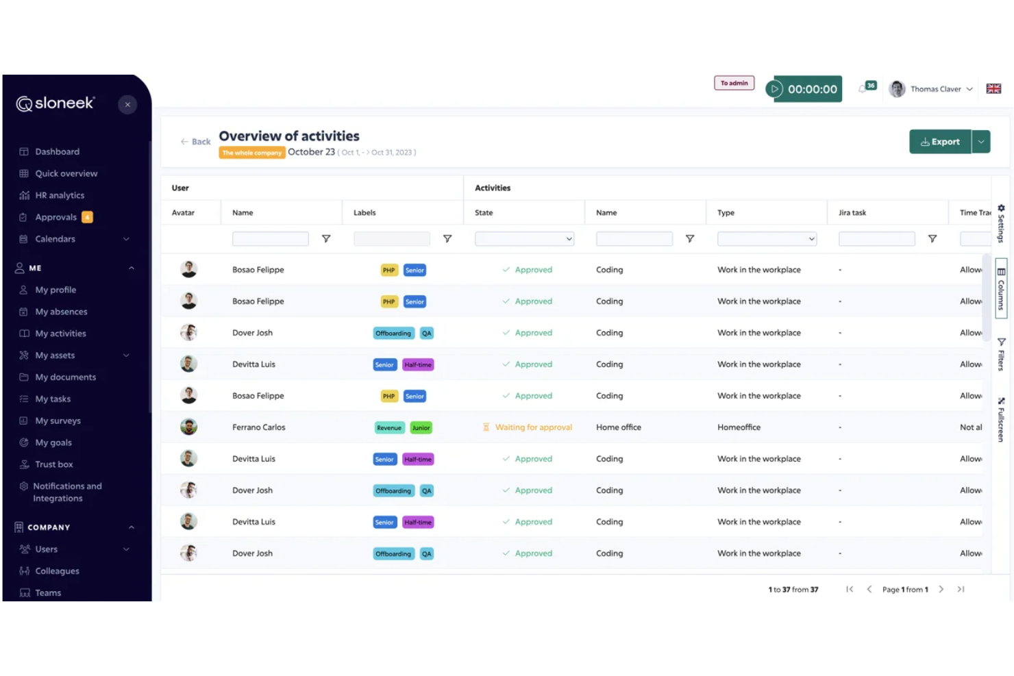 Sloneek screenshot - 40 Best HR Software for Small Businesses Reviewed for 2026