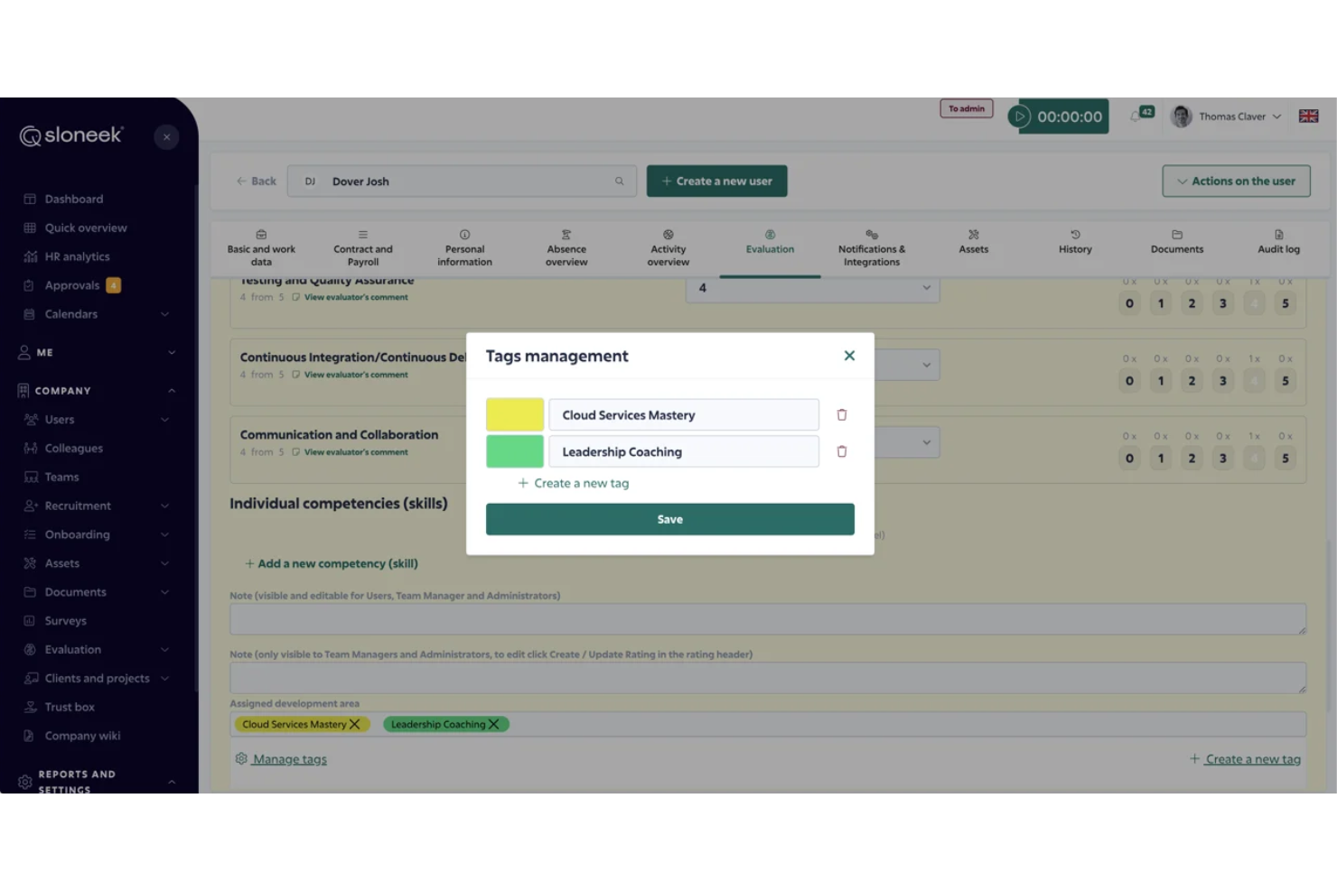 Sloneek screenshot - 40 Best 360 Degree Feedback Software of 2026