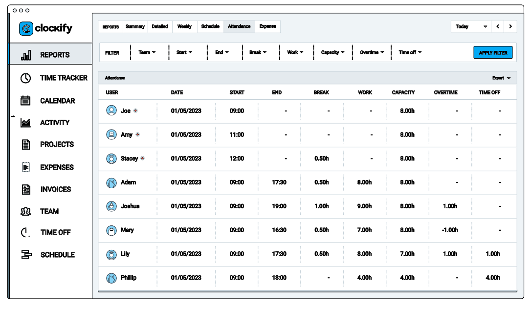 Clockify screenshot - 25 Best Attendance Tracking Software Reviewed for 2025