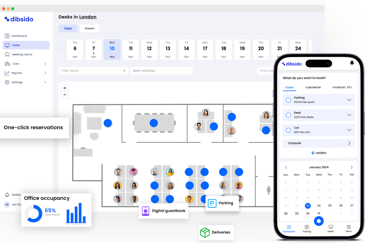 Dibsido screenshot - 32 Best Meeting Room Booking Software of 2025